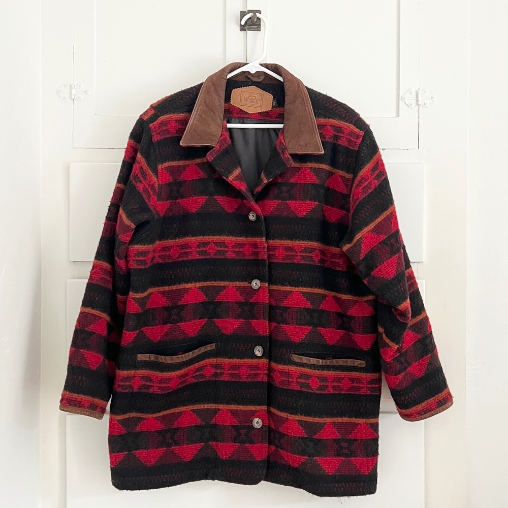 Vintage Woolrich Wool Jacket Southwestern Aztec Size Large